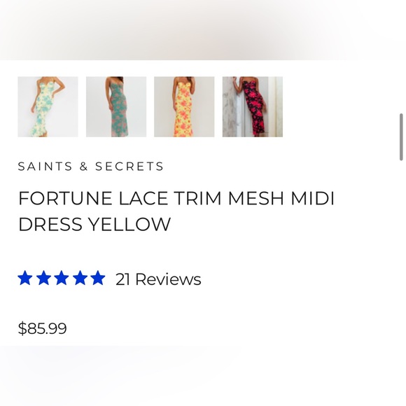 Selfie Leslie Fortune Lace Trim Mesh Dress Floral M S - Picture 4 of 5